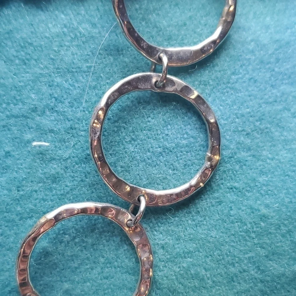 Handmade Hammered Silver chocker, bracelet and ring set 3 pc - Picture 4 of 9
